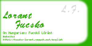 lorant fucsko business card